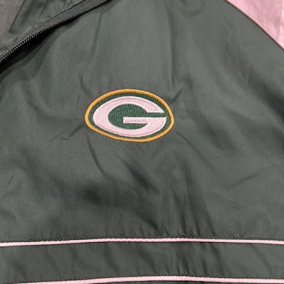 Green Bay Packers Mens Jacket Reebok NFL Football Zip-Up Windbreaker Size XL - Picture 3 of 9